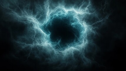 Obraz premium Vibrant lightning burst dark space digital art glowing gradient abstract wide angle light energy