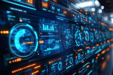 Futuristic Virtual Holographic Interface Background