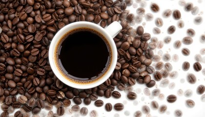 Obraz premium Brewing coffee kitchen beverage indoor close-up aroma explosion