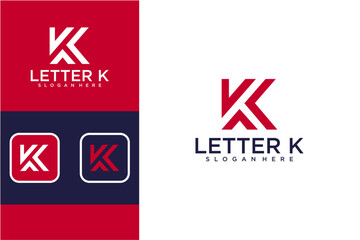 Modern Red And White Letter K Logo Design Variations