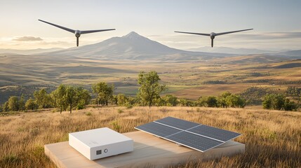 Futuristic AI driven industrial emission scrubbers capturing carbon dioxide and converting pollutants into clean