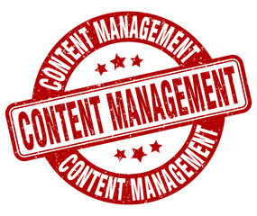 content management stamp. content management label. round grunge sign