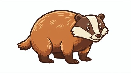 Fototapeta premium Cartoon Badger Illustration
