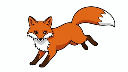 Obraz premium Cartoon Fox Illustration