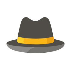 Black fedora with yellow band illustration