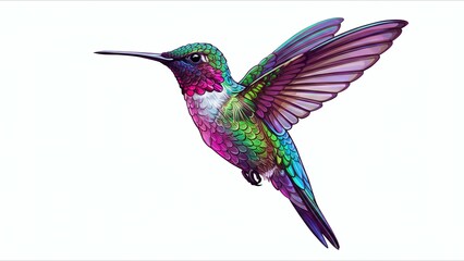 Obraz premium Colorful Hummingbird Illustration