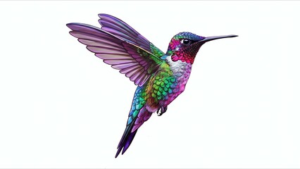 Obraz premium Colorful Hummingbird Illustration