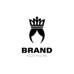 Queen Logo. Queen Logo Design. Queen Logo Brand. Queen Logo Vector Design Isolated on White Background