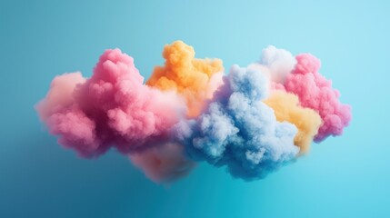 Fototapeta premium Concept of imagination with vivid, colorful clouds and creative elements.