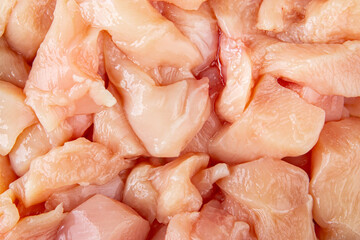 Chicken raw meat pieces of meat poultry tasty fresh delicious gourmet food background on table...