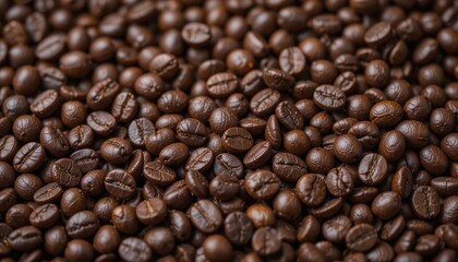 Obraz premium Brewing perfection coffee beans close-up indoor macro photography in a cozy setting