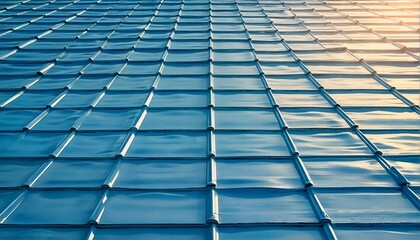 Fototapeta premium a close-up view of a metal roof, showcasing its unique design and features.