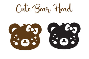 Obraz premium cute bear head vector in illustration