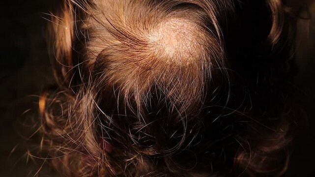 Alopecia areata in a child's hair appears as bald patches. Alopecia is an autoimmune disease that causes hair loss. An educational video useful for doctors and those interested in dermatology.
