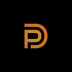 Orange and Gold Interlocking DP Monogram Logo