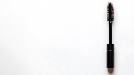 Mascara wand on a white background for makeup application