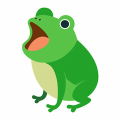 Vector illustration of a frog singing