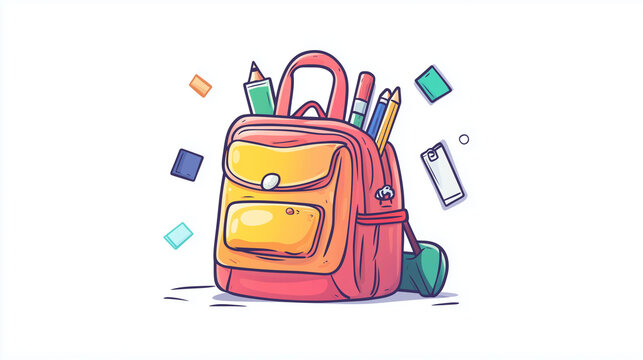 The neatly arranged school supplies within the backpack reflect a sense of readiness and preparation for the academic year.





