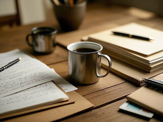 cup of coffee and notebook