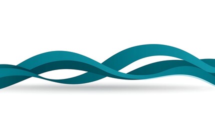 Elegant teal wave design with smooth curves against a white background for modern graphics and layouts