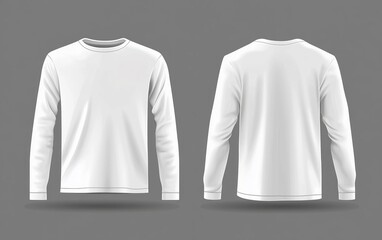 Set of white t-shirts, polo shirts, and t-shirts on a transparent background. Vector illustration in a realistic style.