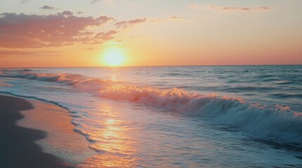 Golden Sunset Beach Scene