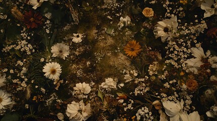 Meadow of Flowers. Field of colorful blossoms