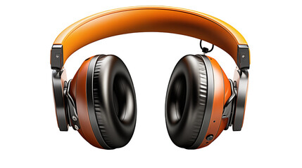 Orange Headphones Modern Wireless Design, High-Fidelity Sound for Music Listening.
