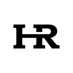 Vector graphic of HR or RH letter design with black color and white background in modern style. This vector is perfect for company logo, wedding name design, branding and business etc.
