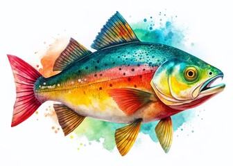 Fototapeta premium Bold Fish Minimalist Painting: Textured Brushstrokes Art Print