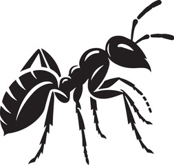 Black Ant Silhouette Vector, High Quality Illustration on White Background