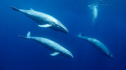 Fototapeta premium Majestic Whales in the Deep Blue