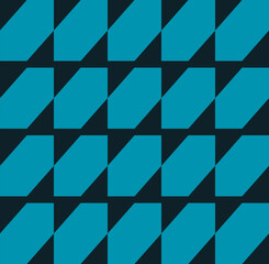 Geometric abstract pattern featuring alternating blue and black shapes arranged in a structured, repetitive manner. Modern and stylish design for backgrounds and decorations. Vector illustration