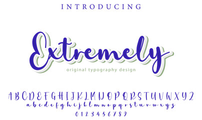 Extremely Font Stylish brush painted an uppercase vector letters, alphabet, typeface
