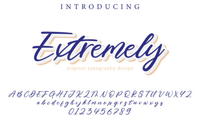 Extremely Font Stylish brush painted an uppercase vector letters, alphabet, typeface