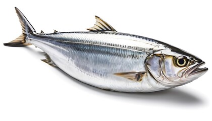 Naklejka premium Fresh Silver Fish on White Background Ready for Cooking or Display