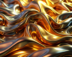 abstract background with golden waves