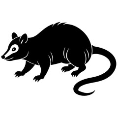 Obraz premium opossum Silhouette vector icon on white background 
