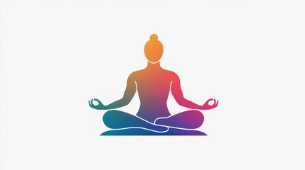 Vibrant Silhouette of a Meditating Person with Colorful Gradient Effect