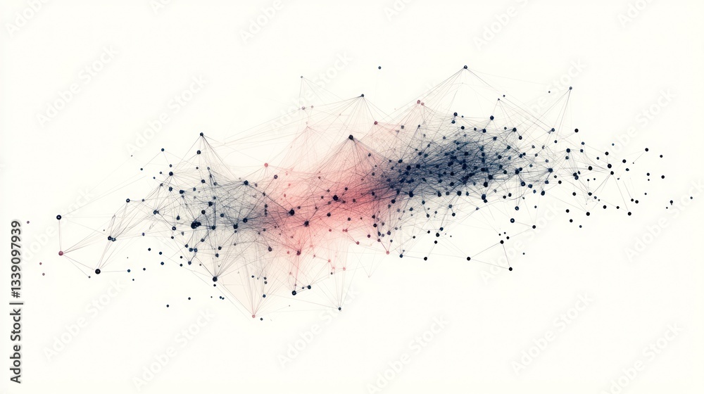 Poster Abstract network connection background with nodes and lines.