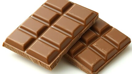 Fototapeta premium Delicious Milk Chocolate Bar on White Background Perfect for Sweet Treats and Dessert Ideas