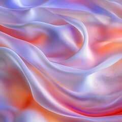 Obraz premium Ethereal Wavy Silk Fabric in Pastel Hues with Smooth Reflections and Elegant Flowing Motion