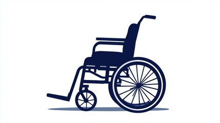 Fototapeta premium Blue silhouette of wheelchair symbolizing accessibility and mobility concepts