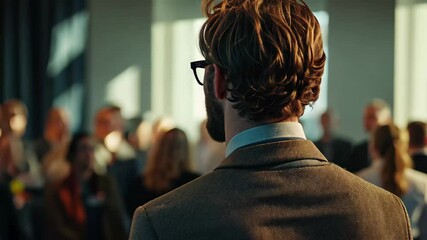 Business professionals engage in an informative seminar conference meeting during the afternoon, Business People Seminar Conference Meeting Office Training Concept