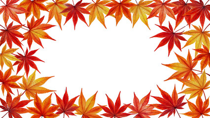 Autumn Maple Leaf Frame Fall Foliage Border for Design Projects