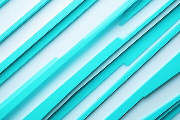 Obraz premium Bold cyan diagonal stripes adding a futuristic effect to a white backdrop.