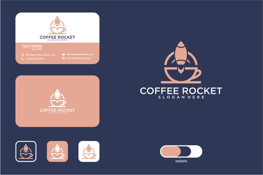 Pixel Art Coffee Rocket Branding Kit - Powered by Adobe