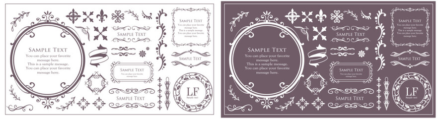 高級感のあるビンテージ調のフレームデザインセット