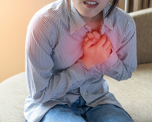 Chest pain illness causing heart attack and stroke, cardiac disease risk in young woman, atrial...