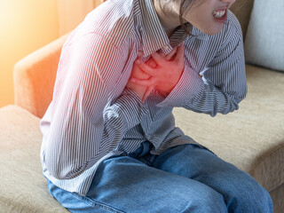 Chest pain illness causing heart attack and stroke, cardiac disease risk in young woman, atrial...